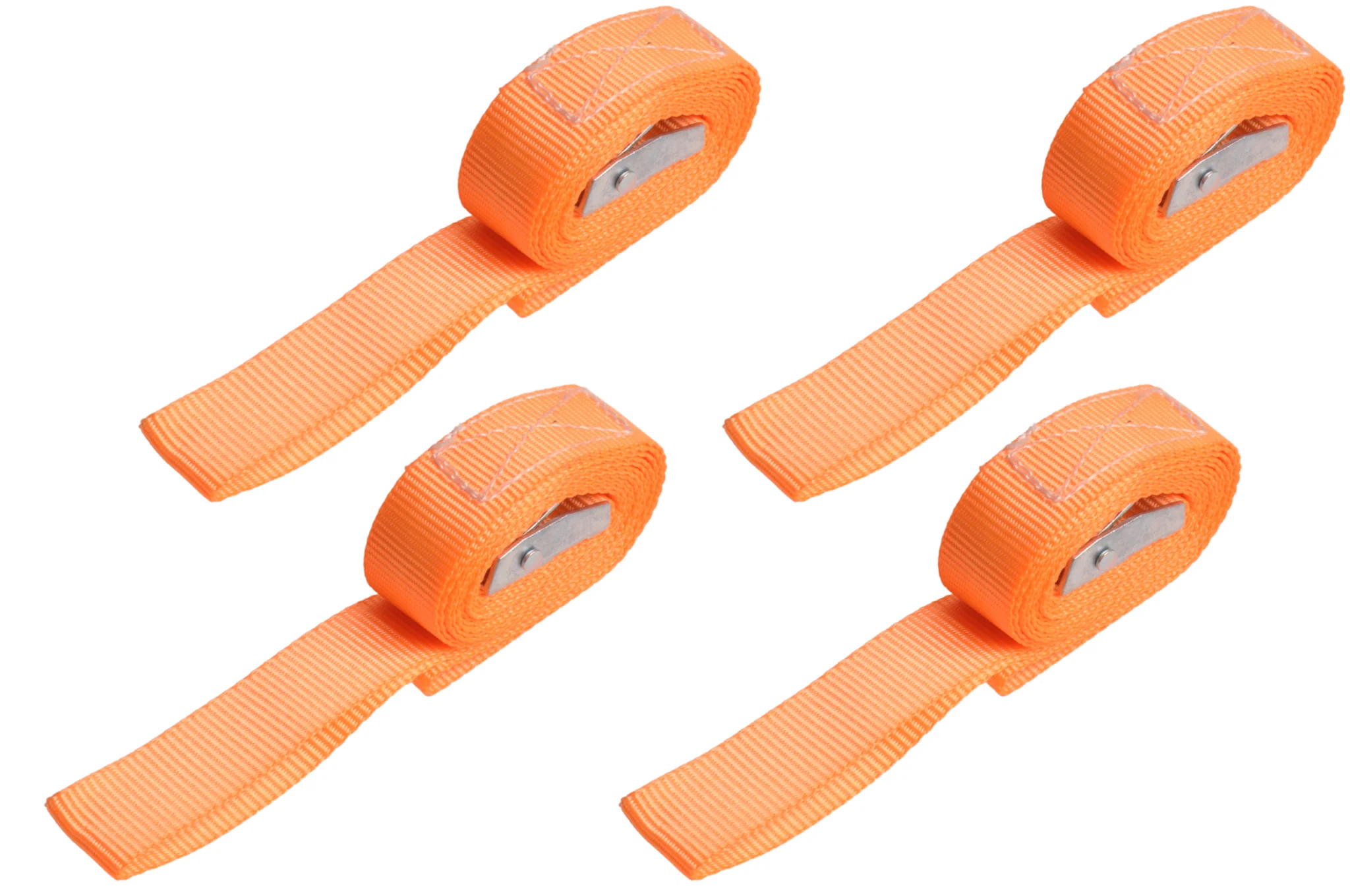 4 Stück Spanngurte- 195x2,5 cm - orange - Bruchlast 250 kg - 2-teilig