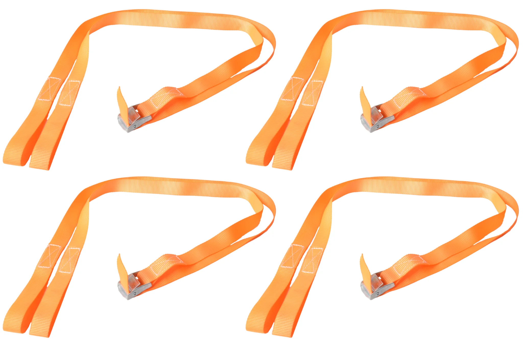 4 Stück Spanngurte- 195x2,5 cm - orange - Bruchlast 250 kg - 2-teilig - Image 4