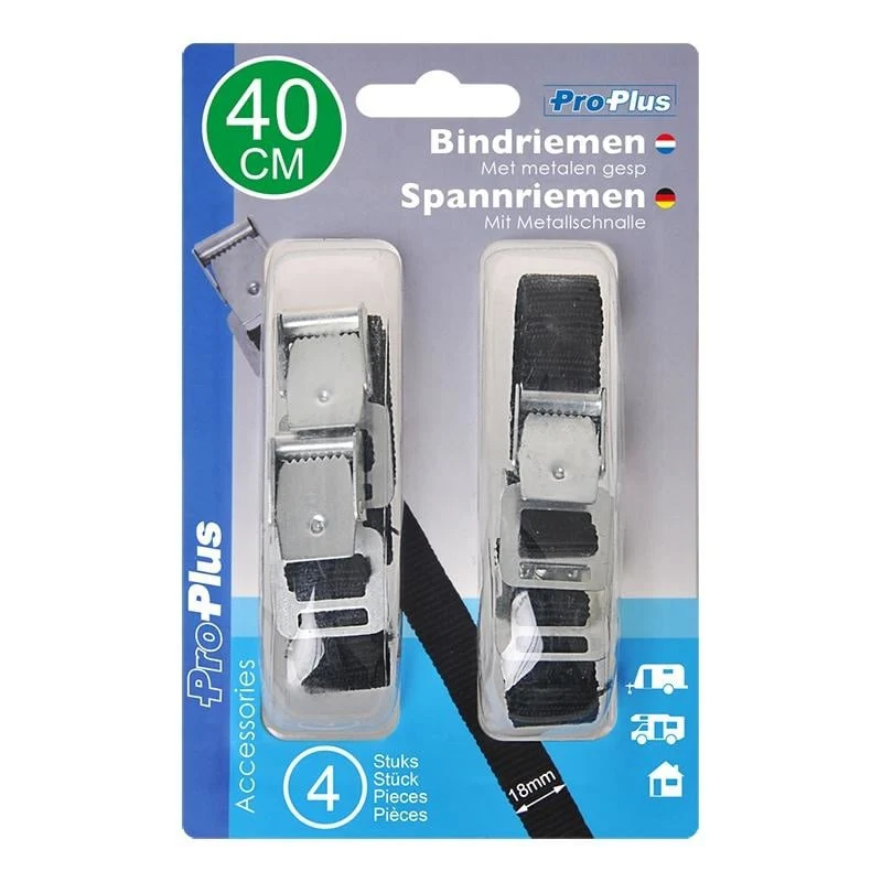 4 Stück Spanngurte - 40x1,8 cm - schwarz - für Fahrradträger - Image 4