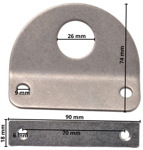 Zurröse 90x74 mm - inklusive Gegenstück 90x18x6 mm - passend für Anssems Anhänger - Set von 4 Stück - Image 9