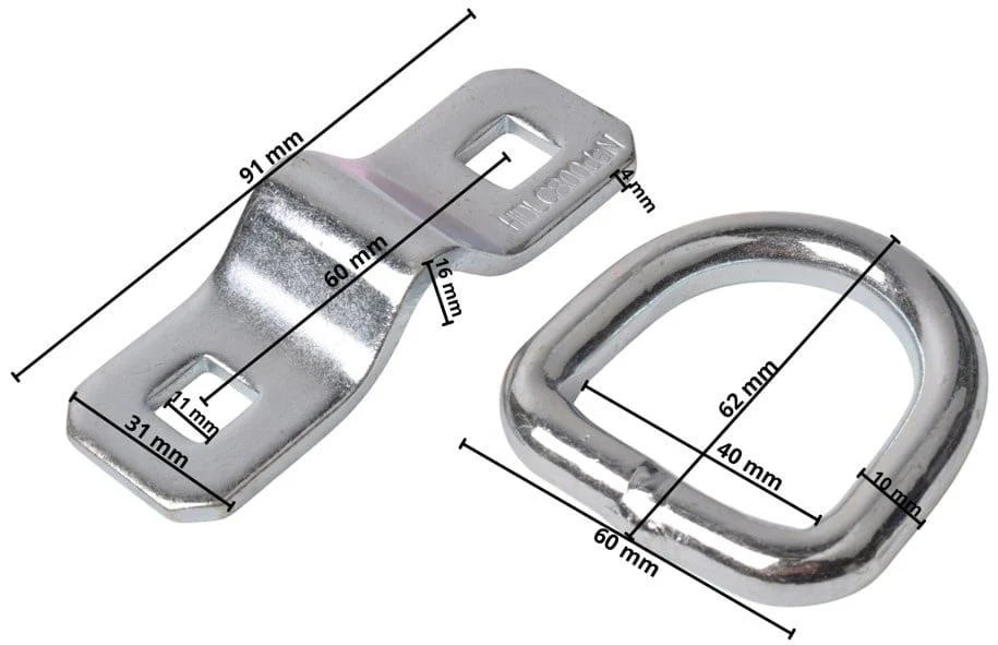 Zurrpunkt / Zurröse - 2-teilig - 91x31 mm - Set von 4 Stück - Image 10