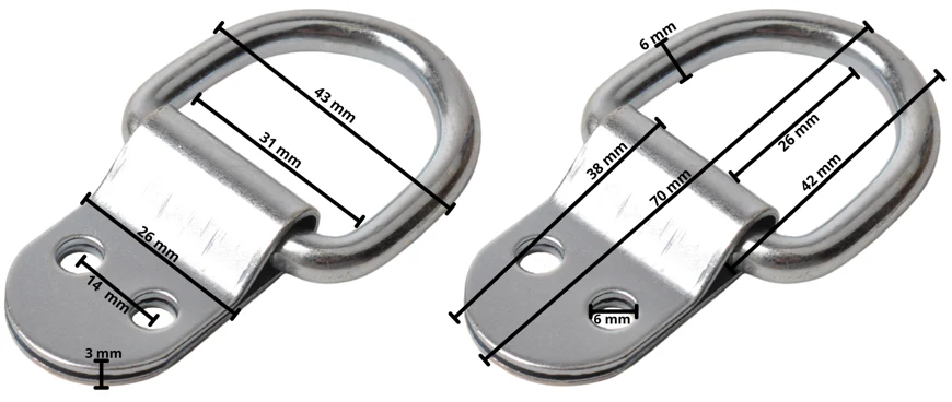 Zurrpunkt / Zurröse Deutsch 2-teilig 70x26 mm - Image 5